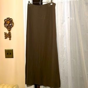 Joe Fresh, like new trendy army green maxi skirt with open slits on either side
